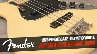 1975 Fender Jazz Bass, Olympic White - Andy Baxter Bass & Guitars