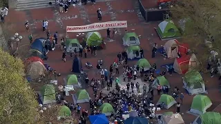 Raw video | Protest for Palestine encampment at University of Michigan