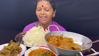 BIGBITES,EATING RICE WITH CHICKEN LIVER AND GIZZERD CURRY,CHINGRIR BATI CHORCHORI,KOCHU SHAK।।