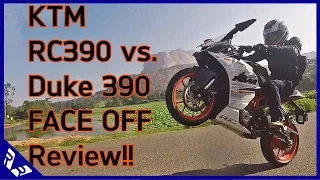 KTM RC390 Vs  Duke 390 Face off review Road test, Comparison and action video | RWR