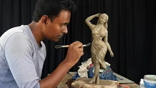 Female clay doll figure making | mitti ki gudiya banana | clay art doll