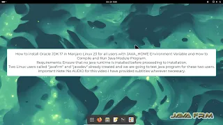 How to install Oracle JDK 17 in Manjaro Linux 23 with JAVA_HOME Environment Variable
