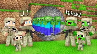 Mikey Family and JJ Family Became War vs Zombie Apocalypse in Minecraft (Maizen)