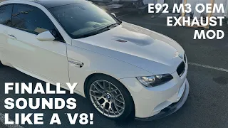 E92 M3 OEM EXHAUST MOD - FASTEST AND EASIEST WAY! HONEST REVIEW, HOW TO & SOUND CLIPS