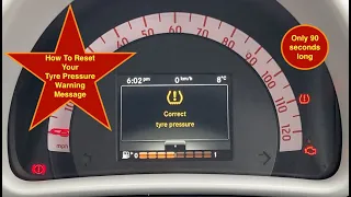 How To Reset Your Smart Car Tyre Pressure Warning Notification