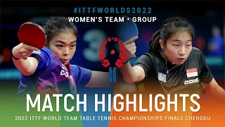 Highlights | Aueawiriyayothin Wanwisa (THA) vs Zhang Wanling (SGP) | WT Grps | #ITTFWorlds2022