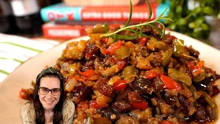 CAPONATA DE BERINJELA SUPER RÁPIDA, FEITA NA PANELA! ANTEPASTO DE BERINGELA