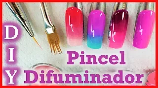 PINCEL para DIFUMINAR esmaltado SEMIPERMANENTE - como hacer DEGRADE con esmalte SEMIPERMANENTE