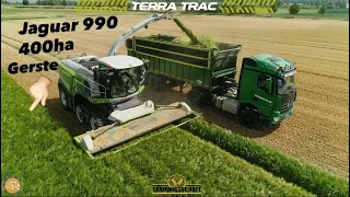 Agrarservice-MV beim Gersten GPS! 400ha mit einem Jaguar 990 TT & Fendt 1050 Abfahrer Silage Ernte