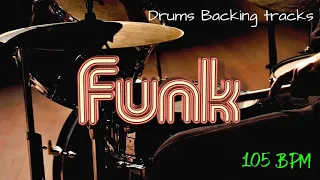 New Drums Backing Track FUNK 105 BPM Metronome Drum Only Funky Beat for Bass Guitar Piano Practice