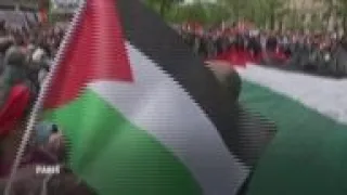 Protest in Paris to show support for Palestinians