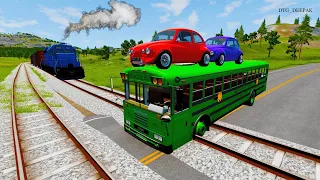 Flatbed Trailer Truck vs Speedbumps  vs Cars Beamng.Drive  DTG Car Crash