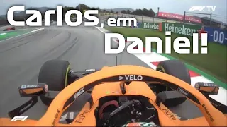 Daniel Ricciardo's Engineer calls him Carlos in heat of the moment