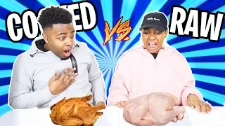 RAW VS COOKED FOOD CHALLENGE!