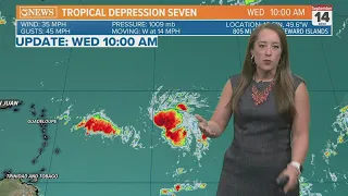 TROPICAL UPDATE: Tropical Depression Seven develops in the Atlantic