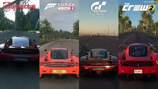 DriveClub vs Forza Horizon 4 vs Gran Turismo Sport vs The Crew 2 - Ferrari Enzo Sound Comparison