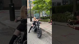 Would u let her sit on your bike?😛🔥Campus Martius Park Detroit
