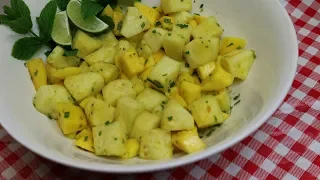 Tropical Pineapple & Mango Salad ~ Lime Ginger & Mint Dressing ~ Noreen's Kitchen