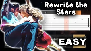 The Greatest Showman - Rewrite the Stars - EASY Guitar tutorial (TAB AND CHORDS)