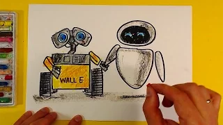 Знакомство Валл-И и Евы из мультика Валл-И / Wall-E / урок рисования для детей