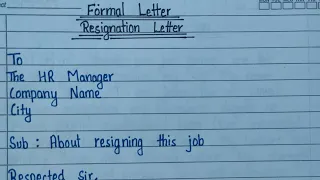 how to write resignation letter, Formal letter,#application #handwriting #writing #study #motivation