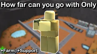 How far can you go with Golden Scout (+Farm, +Support) | Roblox Tower Battles