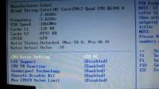 Q6700 booting into bios @ 3.82GHz w/1.304v vcore