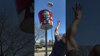 Throwing a KFC Bucket into the GIANT KFC Bucket 😎🍗