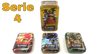 Alle 4 Tin Boxen vom LEGO Ninjago Trading Card Game Serie 4