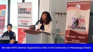 We hate-HATE Seminar, organized by Unity in the Community, Mississauga - Community Roundup @TAGTVCanadaUSA