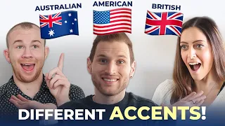 1 Language 3 Accents - American Vs. British Vs. Australian English | Pronunciation