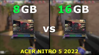 Acer Nitro 5 2022 | 8GB RAM vs 16GB RAM | Valorant | i5 12th Gen 12500H RTX 3050