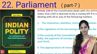 22. Parliament ( Money Bill) / M Laxmikanth Indian polity