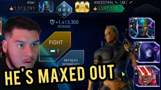 HIGHEST THREAT PLAYER IN THE WORLD!!! HIS CHARACTERS ARE WORTH MILLIONS!!! - Injustice 2 Mobile