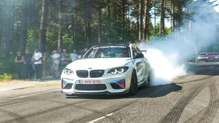 CRAZY BMW M Cars Leaving BimmerFest - INSANE BURNOUTS! New M2, XM, MH4 GTR, M5 E60, M3 CSL, M5 HCP..