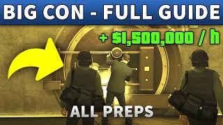 THE BIG CON - Step By Step SOLO COMPLETE GUIDE with ALL PREPS REQUIRED EASY (1x Casino Heist / HOUR)