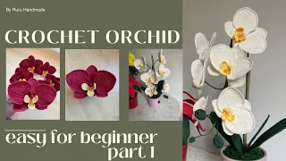 How to crochet an orchid | Crochet flower |Merenda bunga Anggrek | By Ruru handmade | Part 1