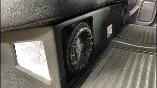 2) DD Audio 2508 Subwoofers Under Seat of Silverado