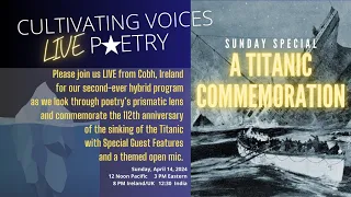 Cultivating Voices Themed Open Mic: "Titanic" - 14Apr2024