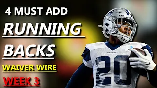 4 MUST ADD RUNNING BACKS YOU NEED TO TARGET ON WAIVER WIRE in WEEK 3 | FANTASY FOOTBALL | NFL WEEK 3