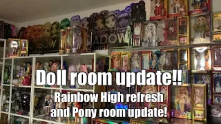 Big changes! DOLL ROOM UPDATE! Rainbow High NIB collection, My Little Pony room and LOL Surprise OMG