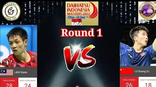 ROUND 1 : INDONESIA MASTER 2022 (LIEW DARREN vs LU GUANG ZU)