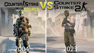 counter strike 2 vs Counter Strike Source details and physics comparison