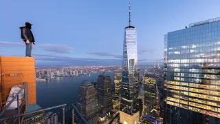 Climbing NYC Crane 1,000 Ft Over Downtown Manhattan, FACING 1 WORLD TRADE CENTER