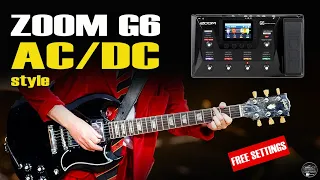 ZOOM G6 Marshall ACDC style (Live Tone) FREE Settings