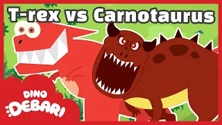 🎵 Carnotaurus! The meat-eating bull! | T-rex VS Stegosaurus | DebariTV