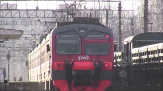 Электропоезд ЭД4М-0369 с зацеперами, СПб / EMU ED4M-0369 with train surfers