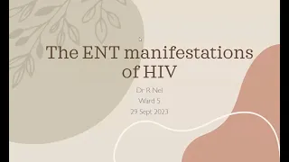 ENT Manifestations of HIV