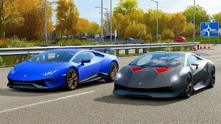 Forza Horizon 4 Drag race: Huracan Performante vs Sesto Elemento