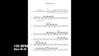 I Will Survive: A Drum Practice Play-Along Video with different tempos (BPM)